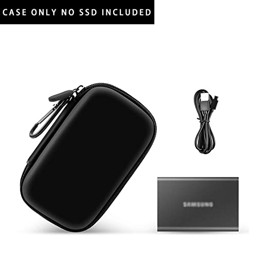 PAIYULE Case Compatible with Samsung T7/ T7 Touch Portable SSD 1TB 2TB 500GB USB 3.2 External Solid State Drive, Travel Carrying Storage Organizer Fits for USB Cables and More Accessories (Black) - Image 4
