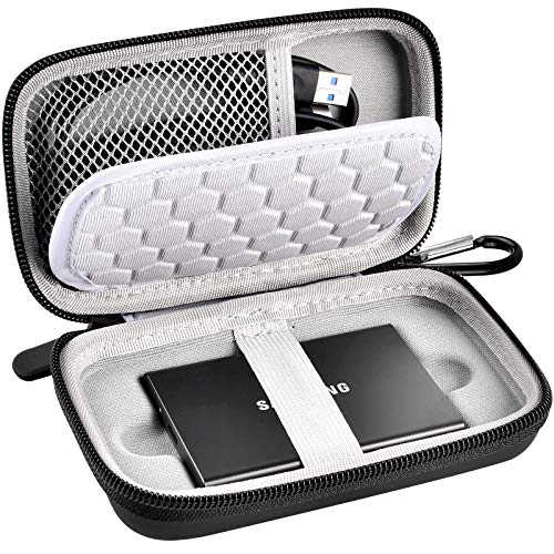 PAIYULE Case Compatible with Samsung T7/ T7 Touch Portable SSD 1TB 2TB 500GB USB 3.2 External Solid State Drive, Travel Carrying Storage Organizer Fits for USB Cables and More Accessories (Black) - Image 1