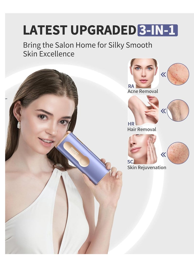 چويي أجهزة إزالة الشعر بالليزر مع نظام تبريد، جهاز إزالة الشعر الدائم 3 في 1 في المنزل بـ 9 مس - Image 2