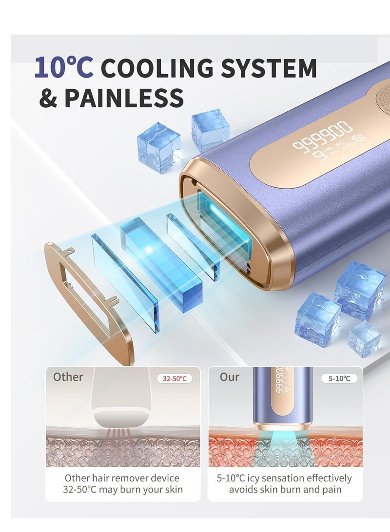 چويي أجهزة إزالة الشعر بالليزر مع نظام تبريد، جهاز إزالة الشعر الدائم 3 في 1 في المنزل بـ 9 مس - Image 3