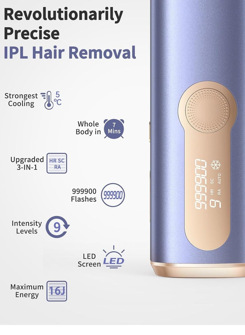 چويي أجهزة إزالة الشعر بالليزر مع نظام تبريد، جهاز إزالة الشعر الدائم 3 في 1 في المنزل بـ 9 مس - Image 4