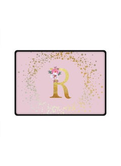 Designer Gaming Mouse Pad  Anti-Skid Mousepad Large Keyboard Mouse Pad Desk Mat Custom Monogram Initial Letter Floral Pattern Alphabet - R  (Pink)