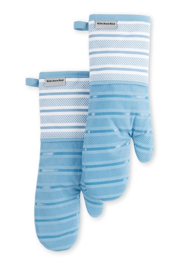 KitchenAid Albany Oven Mitt 2-Pack Set, Blue Velvet, 7"x13" - Image 1