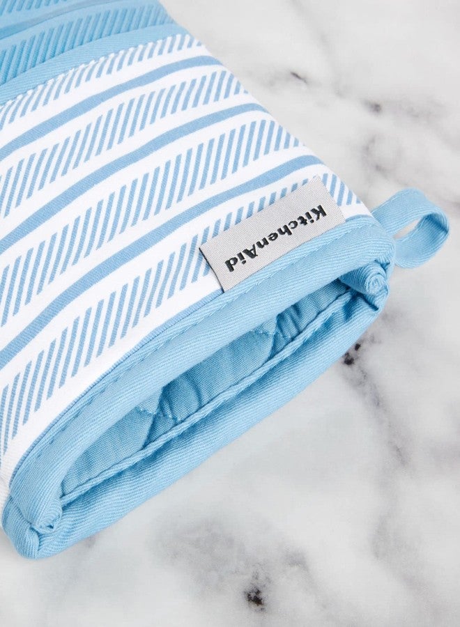 KitchenAid Albany Oven Mitt 2-Pack Set, Blue Velvet, 7"x13" - Image 3