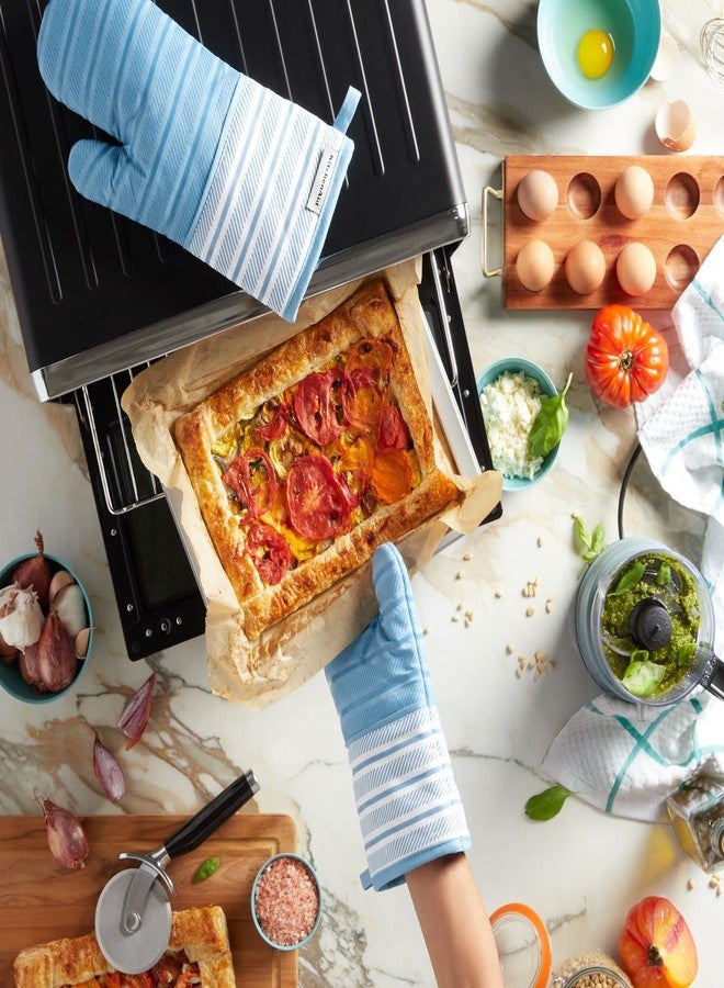 KitchenAid Albany Oven Mitt 2-Pack Set, Blue Velvet, 7"x13" - Image 5