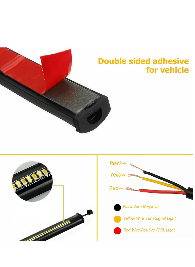SYOSI - 2Pcs Motorcycle LED Turn Signal Light Adjustable Switchback Dual Color White Amber Fork Blinkers Universal Daytime Running Waterproof Signals for - Image 1