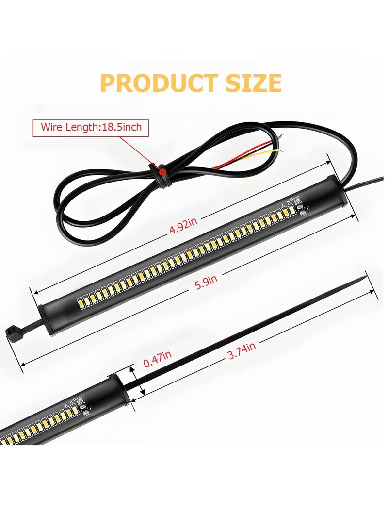 SYOSI - 2Pcs Motorcycle LED Turn Signal Light Adjustable Switchback Dual Color White Amber Fork Blinkers Universal Daytime Running Waterproof Signals for - Image 1