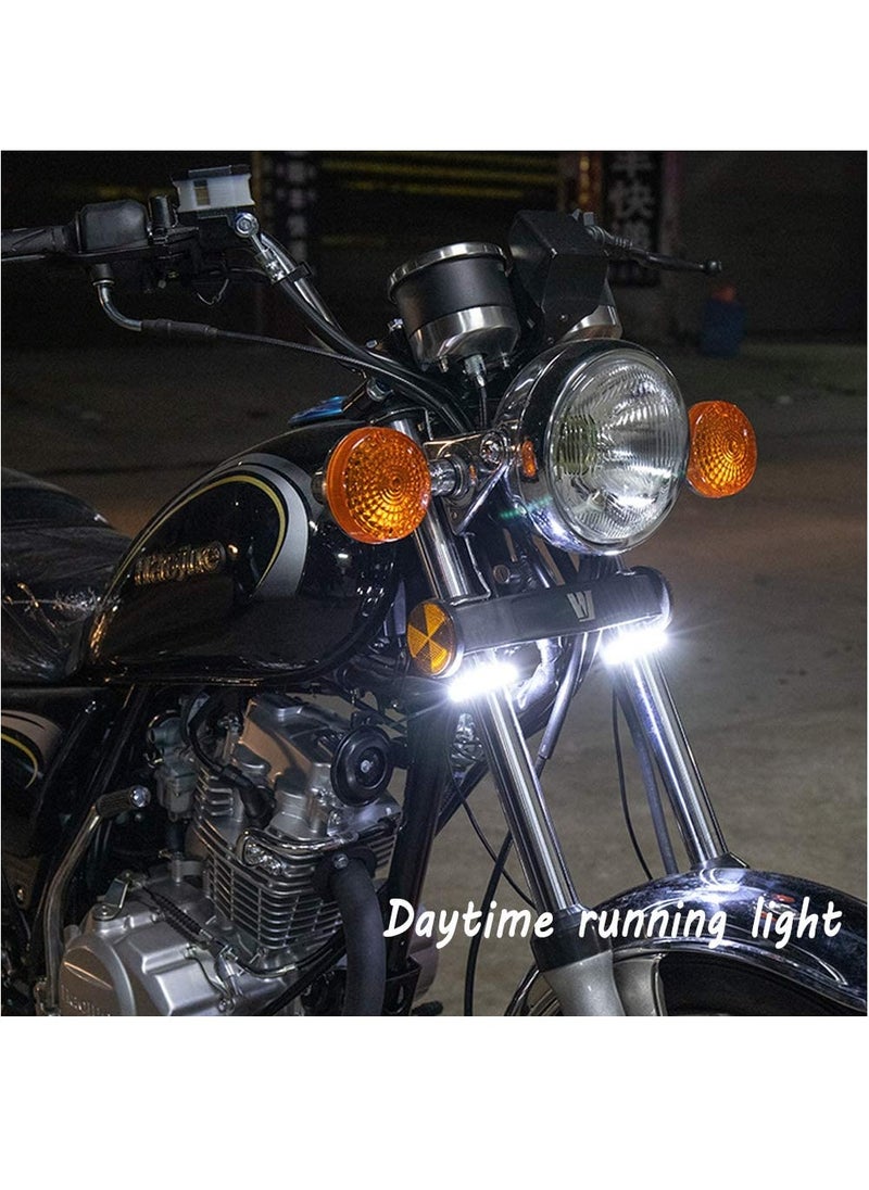 SYOSI - 2Pcs Motorcycle LED Turn Signal Light Adjustable Switchback Dual Color White Amber Fork Blinkers Universal Daytime Running Waterproof Signals for - Image 1