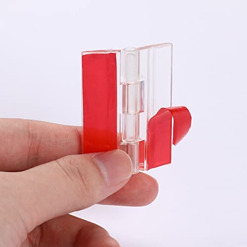 Sliverdew 12 Pcs Acrylic Self Adhesive Small Transparent Continuous Hinge Tools for Cabinet Drawer Furniture DIY Display Stand 45x35 mm - Image 2