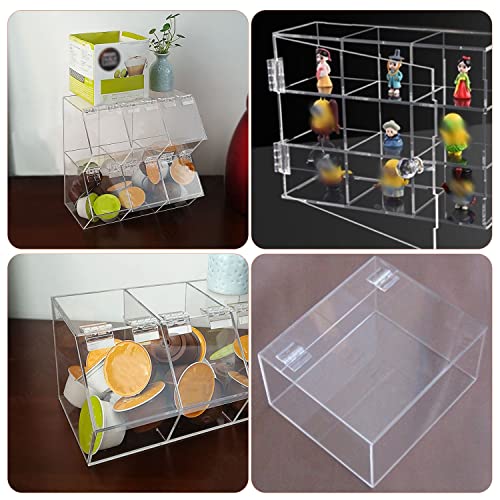 Sliverdew 12 Pcs Acrylic Self Adhesive Small Transparent Continuous Hinge Tools for Cabinet Drawer Furniture DIY Display Stand 45x35 mm - Image 3
