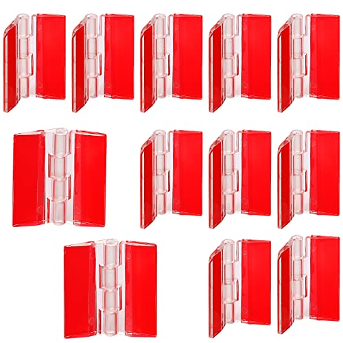 Sliverdew 12 Pcs Acrylic Self Adhesive Small Transparent Continuous Hinge Tools for Cabinet Drawer Furniture DIY Display Stand 45x35 mm - Image 1