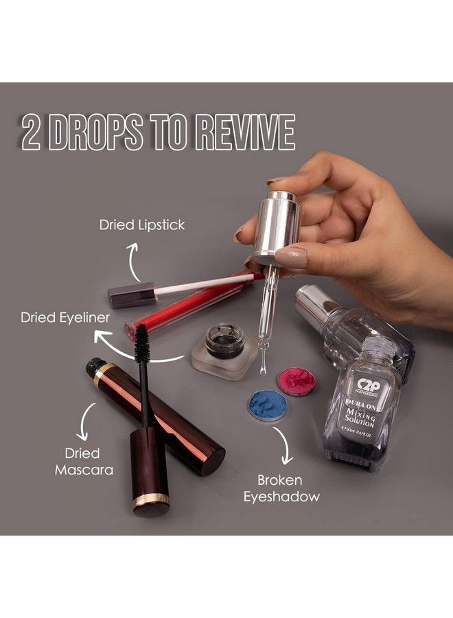 C2P PROFESSIONAL MAKEUP C2P Pro Duraone Makeup Fixer Mixing Liquid Solution 20ml | Fix Broken Makeup & Revive Dried Eyeliner, Mascara, Foundation & Concealer | Restore & Extend Life of Old Makeup Products - Image 5