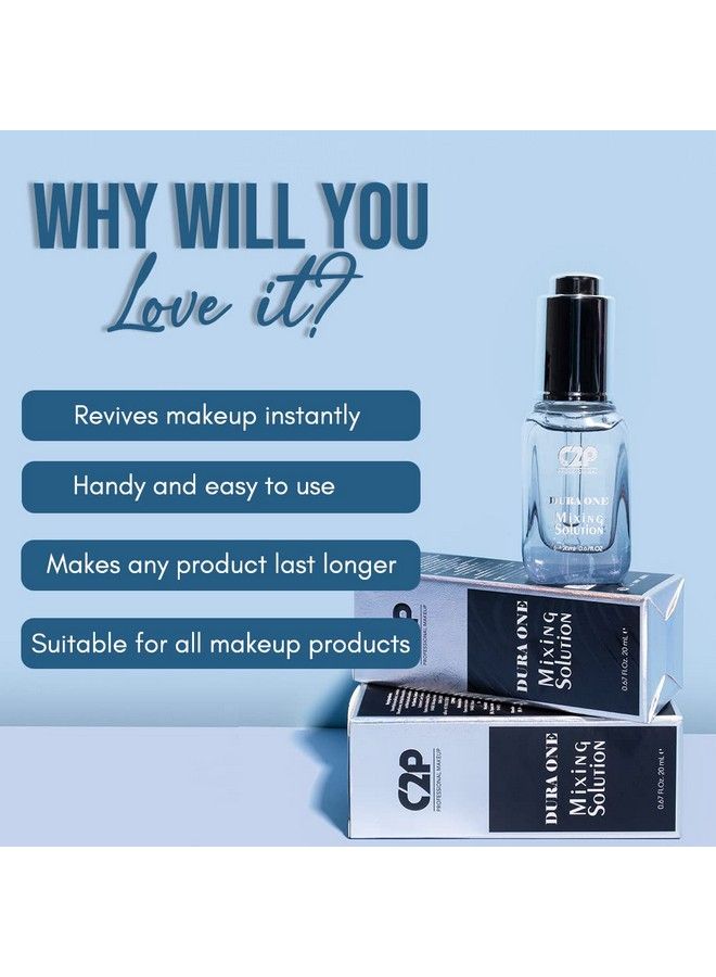 C2P PROFESSIONAL MAKEUP C2P Pro Duraone Makeup Fixer Mixing Liquid Solution 20ml | Fix Broken Makeup & Revive Dried Eyeliner, Mascara, Foundation & Concealer | Restore & Extend Life of Old Makeup Products - Image 3
