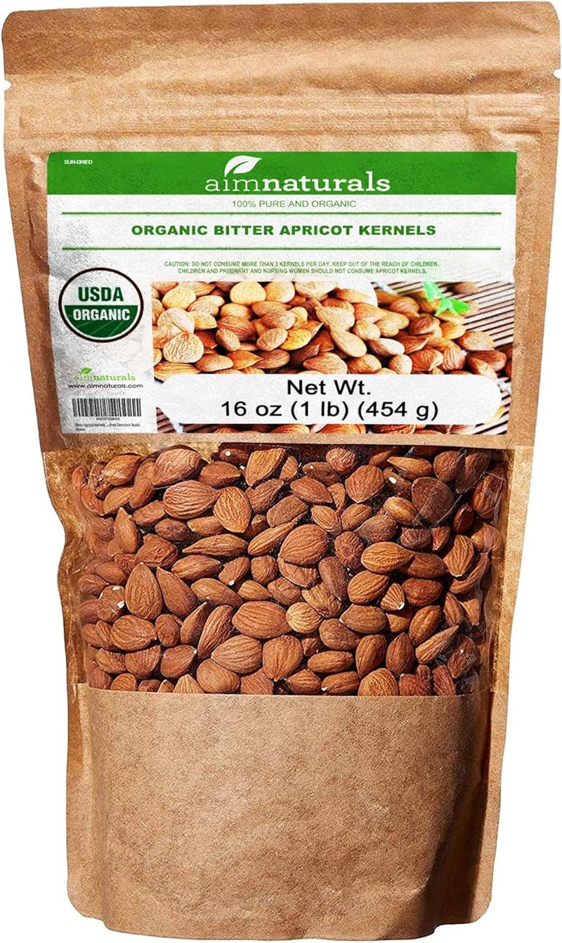 aimnaturals Organic Bitter Apricot Kernels - 1LB - Image 1