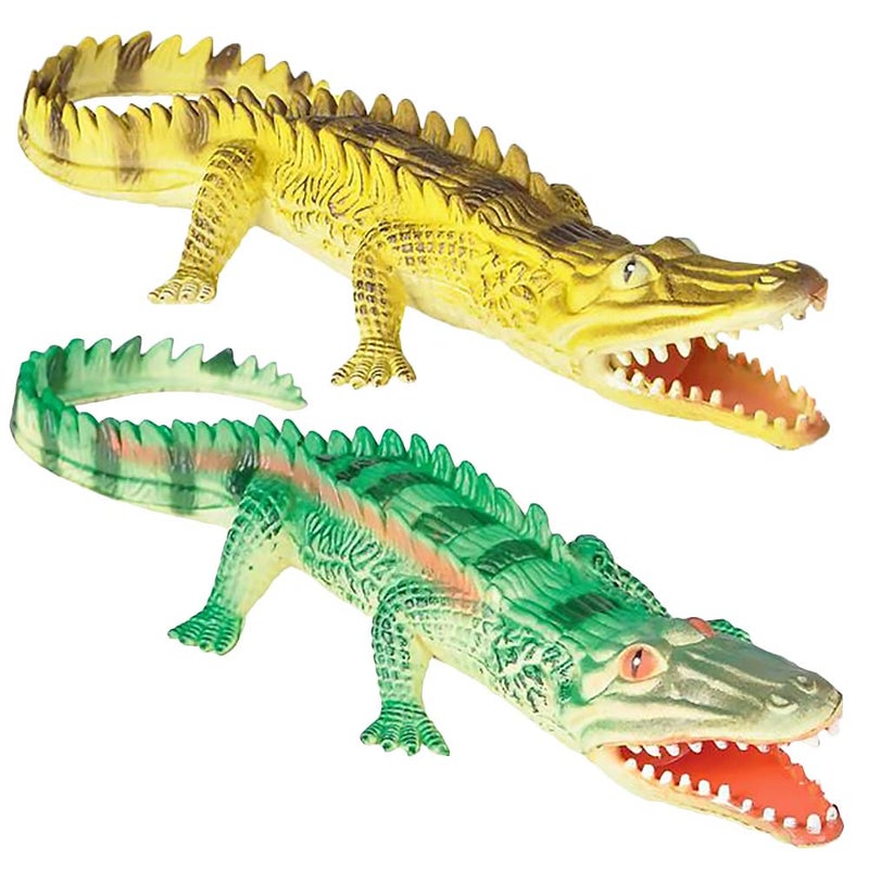 ArtCreativity Soft Alligator Toys for Kids, Set of 2, PVC Animal Figurines, 14.5â€ Long Alligator Toys for Pretend Play and Wildlife Decorations, Gifts and Favors for Safari or Zoo Birthday Party - Image 1