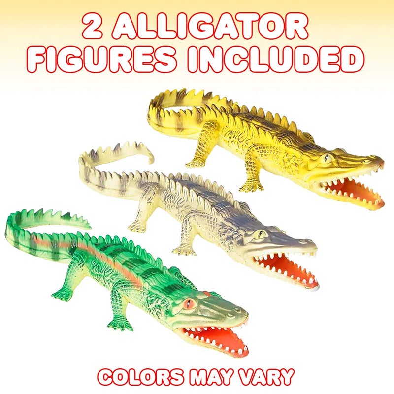 ArtCreativity Soft Alligator Toys for Kids, Set of 2, PVC Animal Figurines, 14.5â€ Long Alligator Toys for Pretend Play and Wildlife Decorations, Gifts and Favors for Safari or Zoo Birthday Party - Image 2