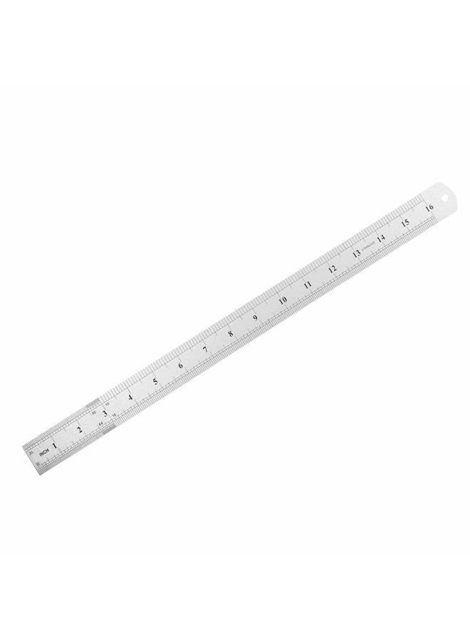 uxcell Straight Ruler 400mm 16 Inch Metric Stainless Steel Measuring Ruler Tool with Hanging Hole Inch & Centimeters Precision Drawing Ruler - Image 1