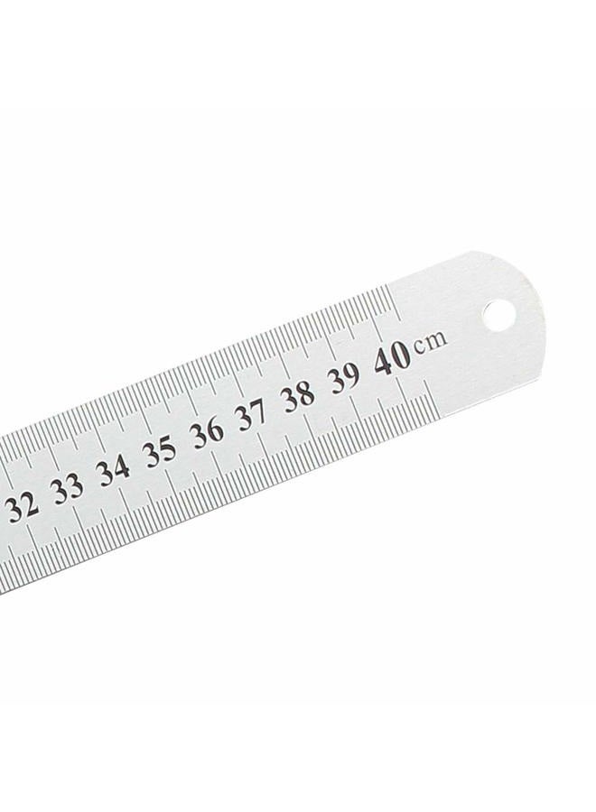 uxcell Straight Ruler 400mm 16 Inch Metric Stainless Steel Measuring Ruler Tool with Hanging Hole Inch & Centimeters Precision Drawing Ruler - Image 4