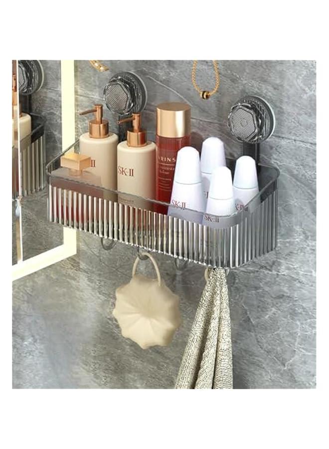 HOOKOR Shower Caddy, 2Pack No Drilling Bathroom Organizers and Storage Racks, Large Capacity Shower Organizer with Suction Cups, Removable Shower Shelves and Hooks for Kitchen, Wall Mounted,Green - Image 4