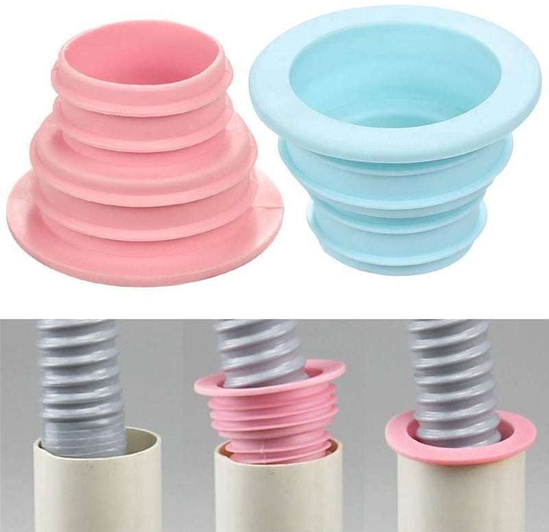 DHRUSIMI Drain Pipe Seal Hose Silicone Plug, Sealing Ring for Kitchen Sewer, Washing Machine Drain Connector, Multipurpose for Bathroom, Laundry, Bathtub (Pack of 2) - Image 1