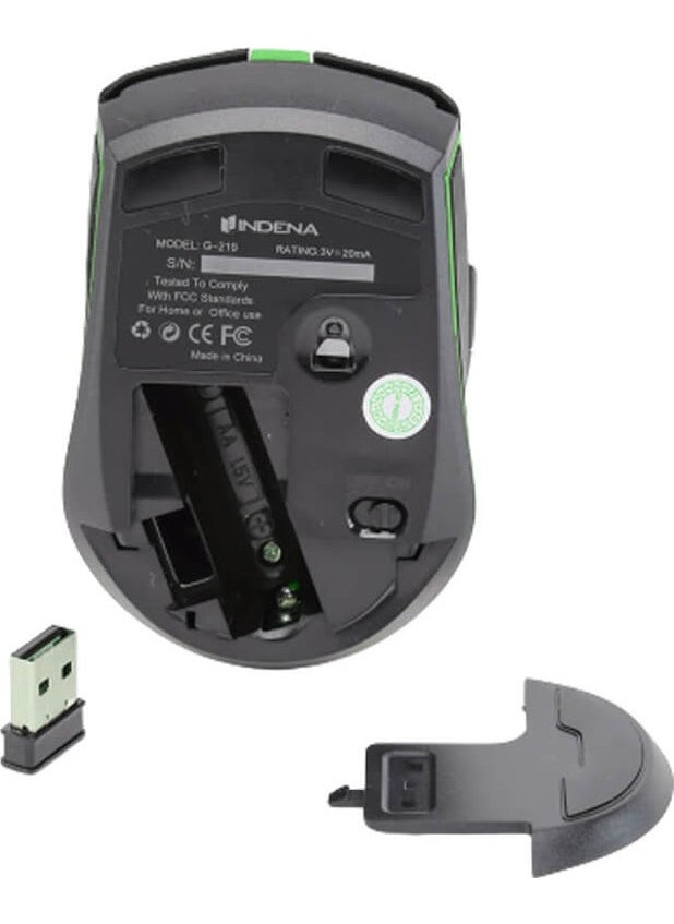 Indena - G-219 Wireless Optical Mouse 2400 DPI - 6d Wireless Gaming Maus - Image 1