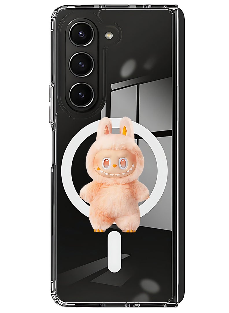 ثيودور جراب مغناطيسي لهاتف Samsung Galaxy Z Fold 5 متوافق مع الشحن اللاسلكي MagSafe، غطاء ممتص للصدمات للهاتف من Labubu (6) - Image 1