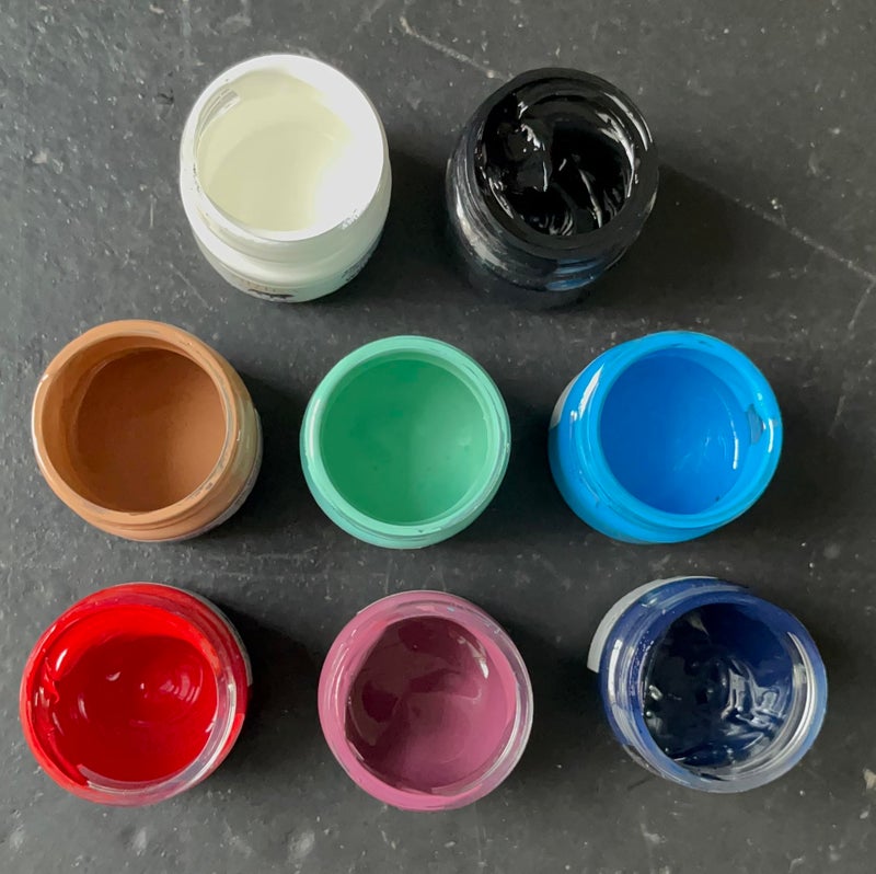 IRIKA Opaque Paste Pigment Mini Pack - 8 Colors (Magenta, White, Black, Signal Red, Aquamarin, Pale Blue, Oxford Blue) - 10g Each - Jar - Watercolour - Resin Art & Craft - Image 5