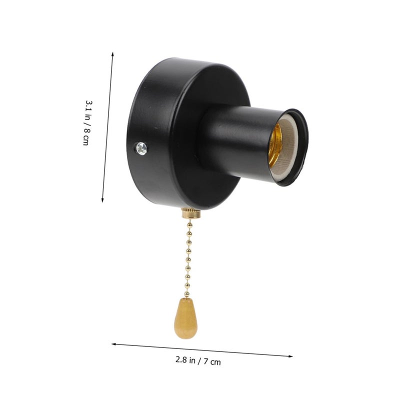 Retro Pull Chain Light Fixture Wall Mount Ceiling Lamp Base Easy Install Bead Chain - Image 5