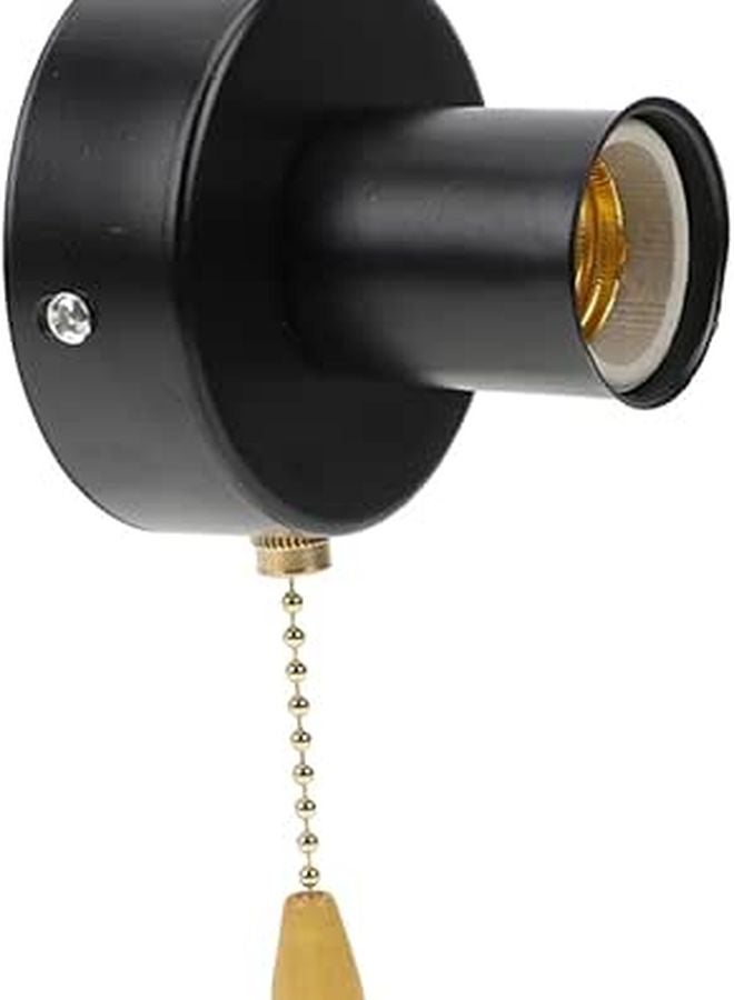 Retro Pull Chain Light Fixture Wall Mount Ceiling Lamp Base Easy Install Bead Chain - Image 1