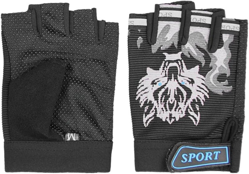 BXT Kids Fingerless Cycling Gloves Mittens Breathable Non-Slip Shock-Absorbing Kids Riding Bike Gloves Girls Boys Fishing Bicycle Roller Skating Hunting Climbing Half Finger Outdoor Sports Gloves - Image 2