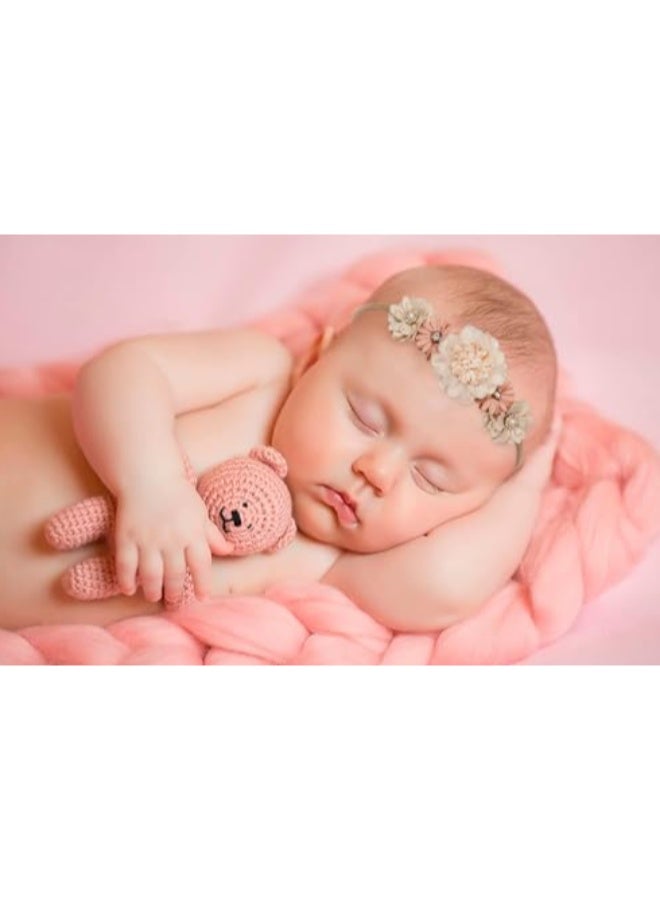 KHAJUL 3PCS Baby Headbands, Floral Baby Headbands with Soft Stretchy Design for Newborn Girls, Assorted Pastel Colors Newborn Toddler Hair Accessories, Set of 3 - Image 4
