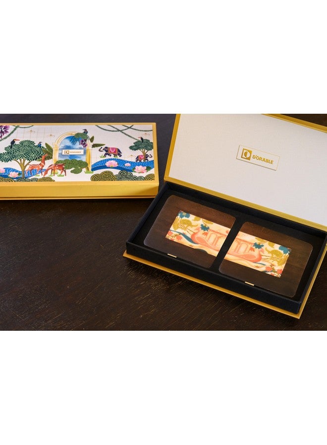 D'ORABLE Dorable Marble Tea Coasters - Square Set of 2. Perfect for Dining Décor, House Ceremony Gift. The Sailor’s Wife Design Coaster. - Image 1