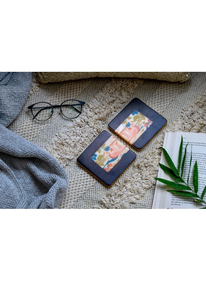 D'ORABLE Dorable Marble Tea Coasters - Square Set of 2. Perfect for Dining Décor, House Ceremony Gift. The Sailor’s Wife Design Coaster. - Image 3