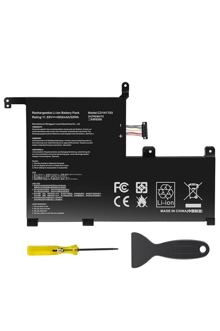 Terabyte Replacement C31N1703 Laptop Battery for Asus ZenBook Flip UX561UA UX561UN Q505UA Q525UA UX561UA-BO051T UX561UA-SB51-CB UX561UN-AX8503T UX561UN-BO013T Q55 05UA-BI5T7 Q505UA-BI5T9 Q525UA-BI7T9 Q525UA-BI7T11 - Image 3