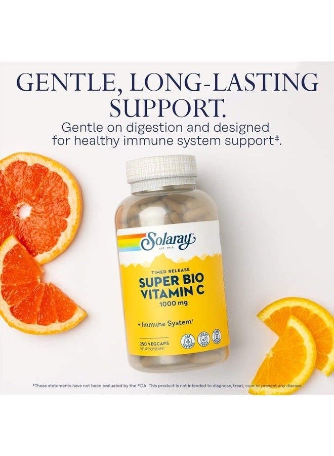 Solaray Solaray Super Bio Vitamin C 1000mg, Buffered, Time Release Capsules with Bioflavonoids, Two-Stage for High Absorption & All Day Immune Support, Vegan, 60 Day Guarantee, 125 Servings, 250 VegCaps  - Image 3