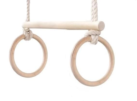VIXERA Trapeze bar Baby Swing, Indoor Gymnastic Rings, Monkey Bars Gorilla Gym, Gymnastics Pull up Equipment for Kids, Olympic Rings and Swings for Calisthenics - Image 1