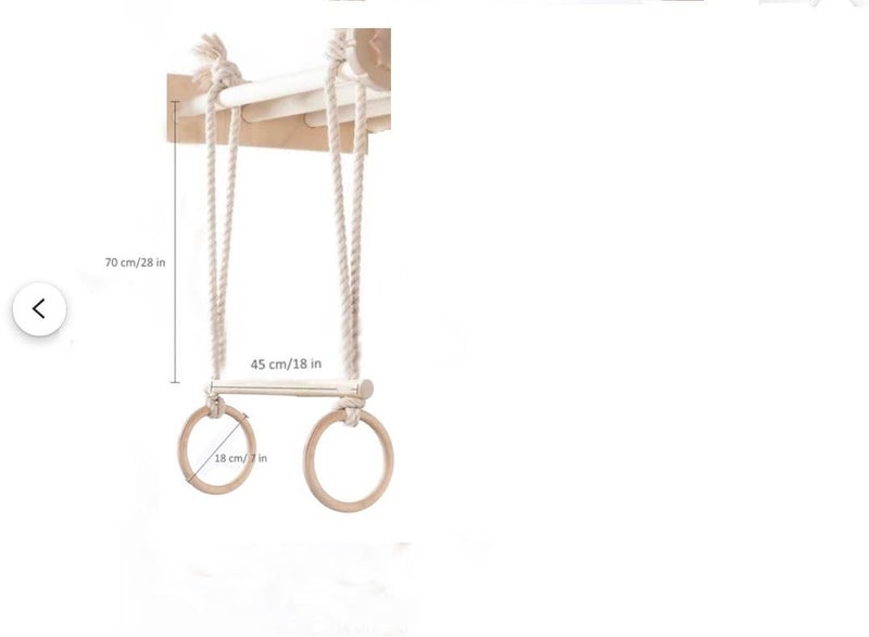 VIXERA Trapeze bar Baby Swing, Indoor Gymnastic Rings, Monkey Bars Gorilla Gym, Gymnastics Pull up Equipment for Kids, Olympic Rings and Swings for Calisthenics - Image 4