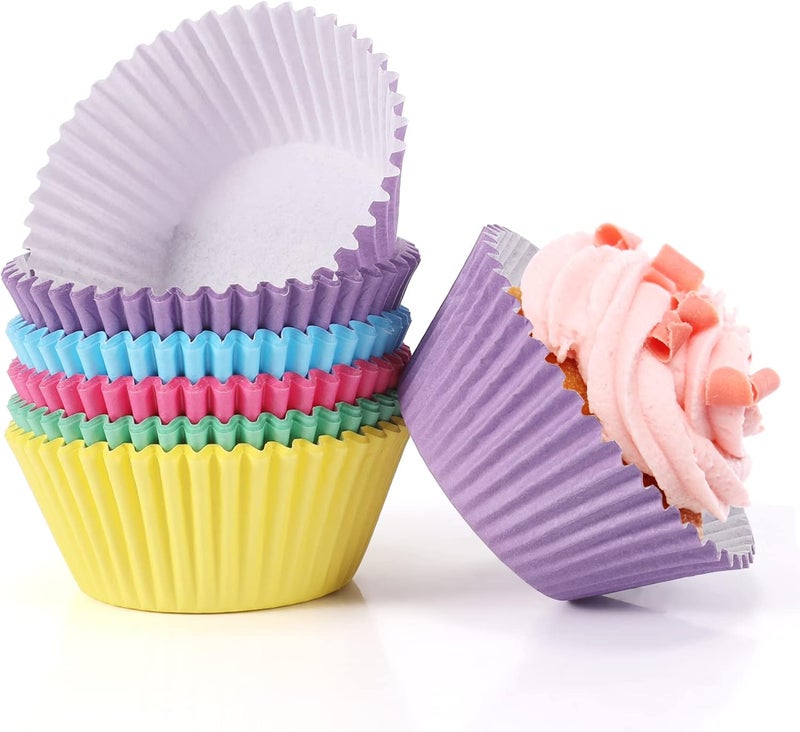 TRUSBER Baking Cups, 100 pieces Paper Baking Cups Wrappers Nonstick Muffin Molds Baking Cup Holders for Wedding, Birthday, Baby Shower or Holiday Party - Image 1