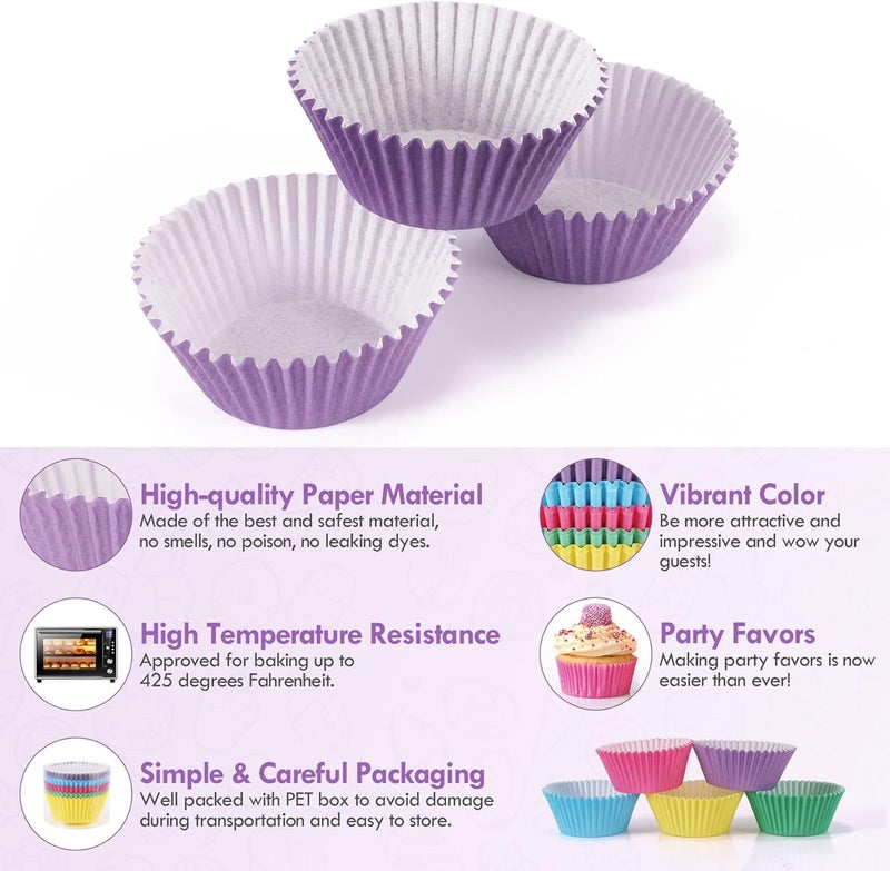 TRUSBER Baking Cups, 100 pieces Paper Baking Cups Wrappers Nonstick Muffin Molds Baking Cup Holders for Wedding, Birthday, Baby Shower or Holiday Party - Image 3
