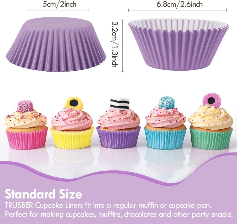 TRUSBER Baking Cups, 100 pieces Paper Baking Cups Wrappers Nonstick Muffin Molds Baking Cup Holders for Wedding, Birthday, Baby Shower or Holiday Party - Image 2