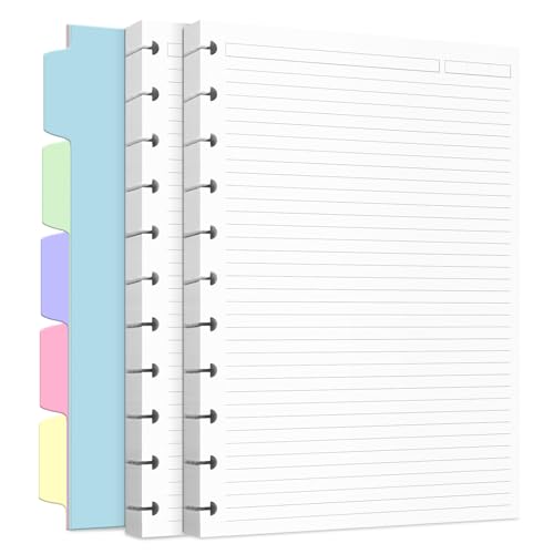 Billtigif Discbound Refill Paper, Disc Paper Refill for Note-Taking System Discbound Planner Inserts with 240 Pages, 5 Sheets Dividers,White Paper Refill, Letter Size 8.5" x 11 " - Image 1