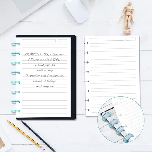 Billtigif Discbound Refill Paper, Disc Paper Refill for Note-Taking System Discbound Planner Inserts with 240 Pages, 5 Sheets Dividers,White Paper Refill, Letter Size 8.5" x 11 " - Image 5