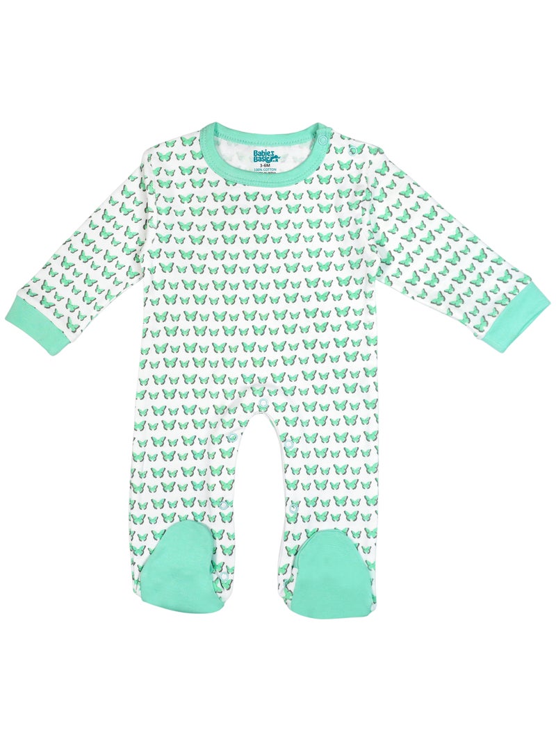 Babies Basic 5 piece Unisex 100% Cotton Sets include Bib, Romper, Mittens, Cap and Sleepsuit/Jumpsuit - Image 2