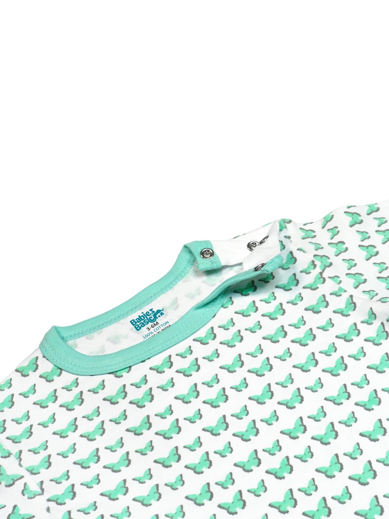 Babies Basic 5 piece Unisex 100% Cotton Sets include Bib, Romper, Mittens, Cap and Sleepsuit/Jumpsuit - Image 5