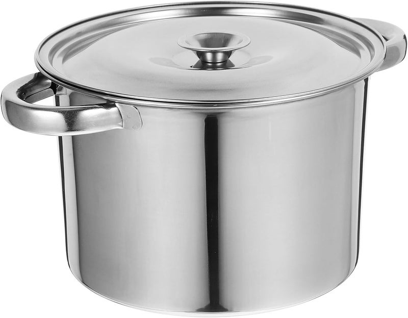 Homoyoyo Thickened 20cm Stainless Steel Soup Cooking Pot with Lid, 3.0mm Heavy-duty Stockpot for Home Kitchen, Multifunctional Oil and Rice Storage Bucket - Image 1