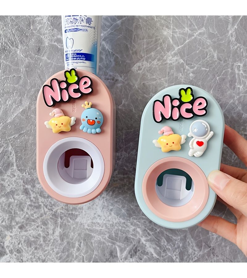 Pink Toothpaste Squeezer Wall Mounted No Drilling Holder Dispenser - Image 4