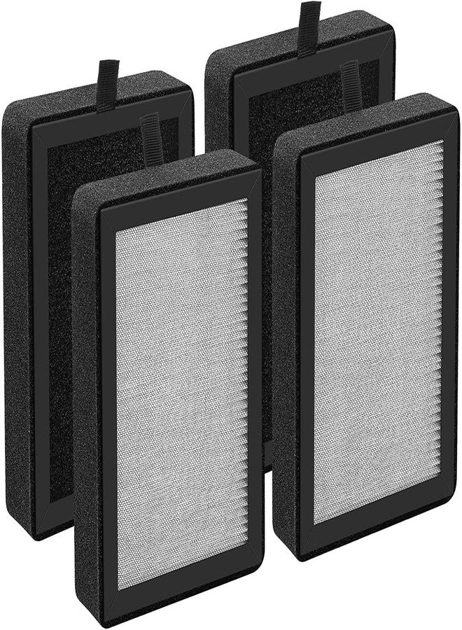 isinlive 4 Pack LV-H128 Replacement Filter Compatible with LEVOIT LV-H128 / PUURVSAS (HM669A) / ROVACS (RV60) Air Purifiers, 3-in-1 Middle Layer, Activated Carbon Layer and Pre-Filter - Image 1