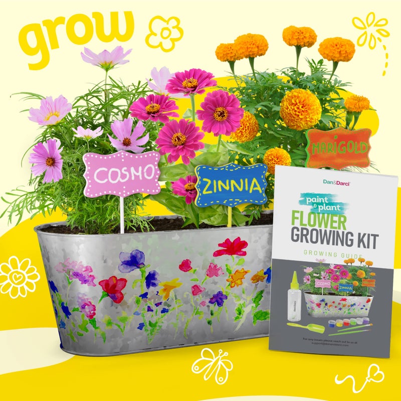 Dan&Darci Paint & Plant Flower Growing Kit for Kids - Gift Ideas Age 5 6 7 8-12 Year Old Girl - Birthday Crafts Gifts for Girls & Boys, Fun Children Gardening Kits, Art Projects for Ages 5-12 Years - Image 5