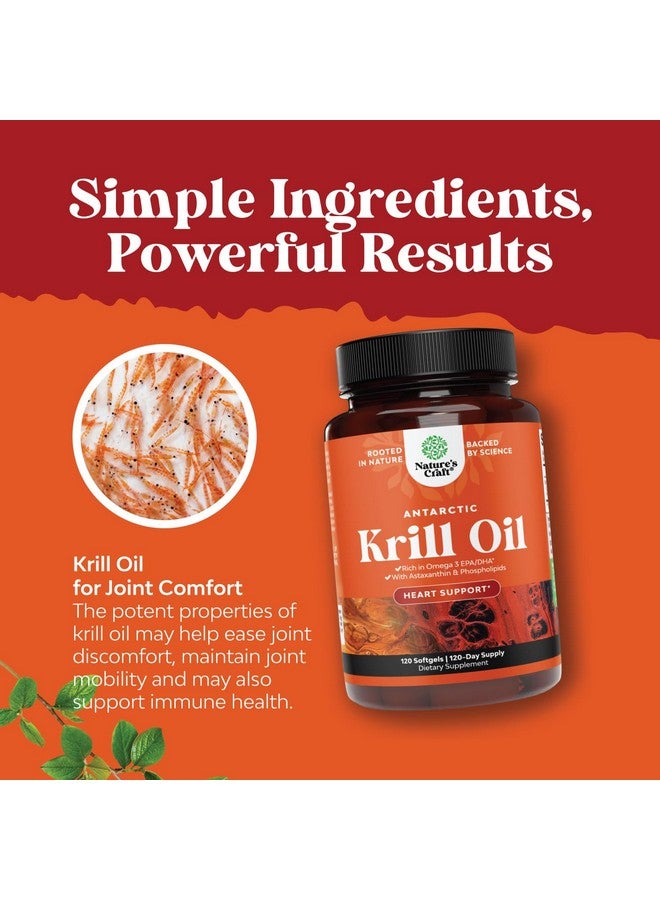 Natures Craft Antarctic Krill Oil 500mg Softgels - High Absorption Krill Oil Omega 3 Fatty Acid Supplement with Potent EPA DHA Astaxanthin and Phospholipids - Wild Caught Burpless Fish Oil Omega 3 Supplement  - Image 5