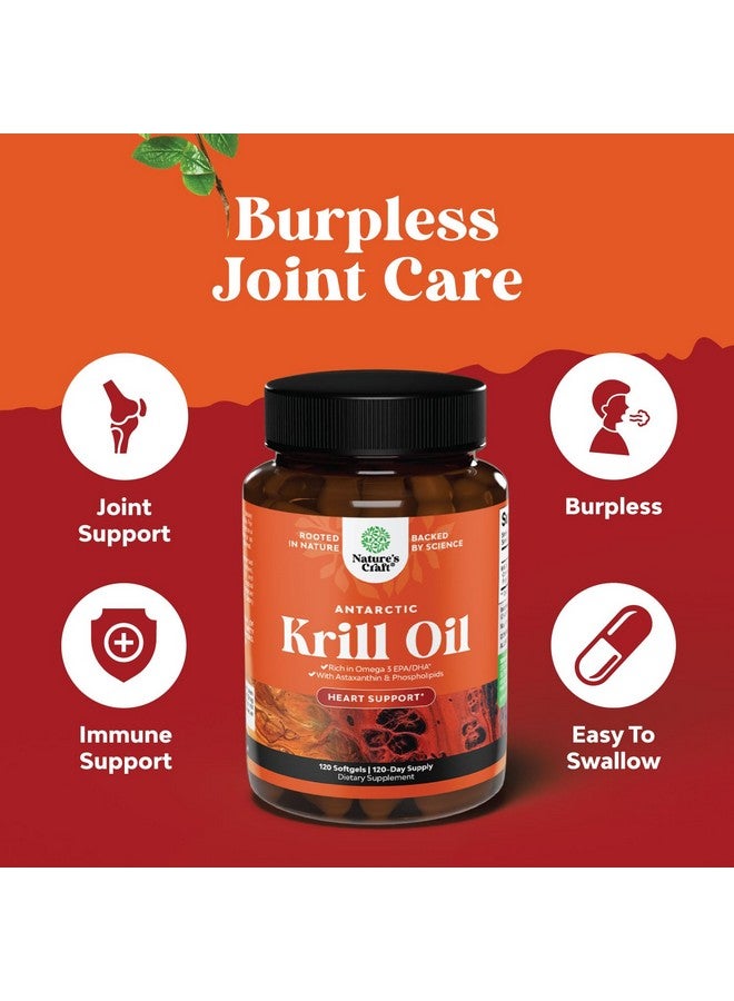 Natures Craft Antarctic Krill Oil 500mg Softgels - High Absorption Krill Oil Omega 3 Fatty Acid Supplement with Potent EPA DHA Astaxanthin and Phospholipids - Wild Caught Burpless Fish Oil Omega 3 Supplement  - Image 4